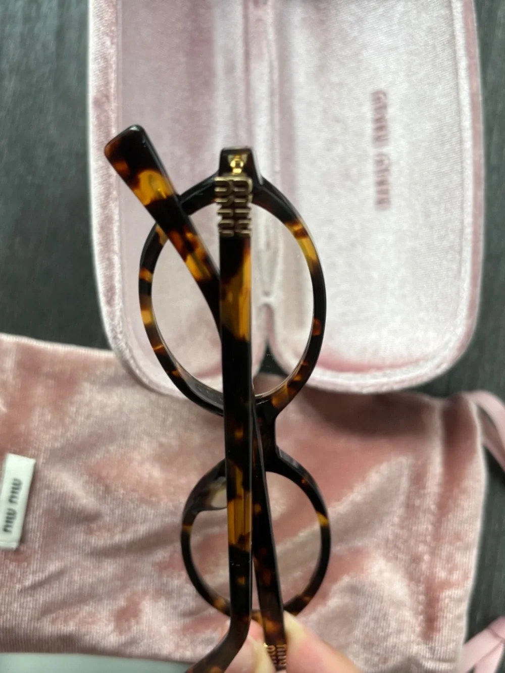 Miu Miu MU 03VV Round Tortoise Shell Acetate Eyeglasses Women Full Rim